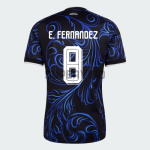 Camiseta E.Fernández 8 Argentina Segunda Equipación Mundial 2026 Azul con FIFA2022