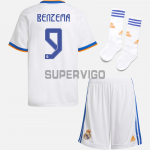 Camiseta BENZEMA 9 Real Madrid Primera Equipación 2021/2022 Niño Kit