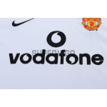 Camiseta Manchester United Segunda Equipación Retro 2002/03 Blanco Niño Kit