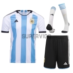 Camiseta Argentina Primera Equipación 2022 Mundial 3 Estrellas Niño Kit