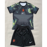 Camiseta de Portero Holanda Mundial 2026 Negro Niño Kit