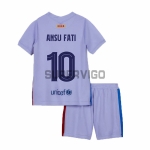 Camiseta Ansu Fati 10 Barcelona Segunda Equipación 2021/2022 Niño Kit
