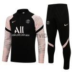 Sudadera de Entrenamiento PSG 2021/2022 Kit Negro Manga Rosa