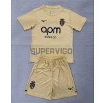Camiseta Monaco Tercera Equipación 2025/2026 Amarillo Claro Niño Kit