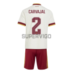 Camiseta Carvajal 2 España Segunda Equipación Mundial 2026 Blanco/Rojo Niño Kit