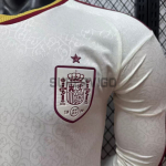 Camiseta España Segunda Equipación Mundial 2026 ML Blanco/Rojo (EDICIÓN JUGADOR)