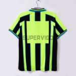 Camiseta Manchester City Segunda Equipación Retro 1998/99 Verde Fluorescente/Negro