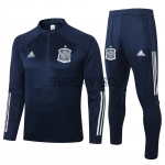 2020 Spain Sea Blue Zipper Training Sweatshirt