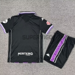 Camiseta Real Valladolid Segunda Equipación 2025/2026 Morado/Negro Niño Kit con Parche La Liga