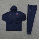 Chaqueta Barcelona 2022/2023 Con Capucha Azul Marino