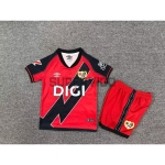 Camiseta Rayo Vallecano Segunda Equipación 2025/2026 Rojo/Negro Niño Kit con Parche La Liga