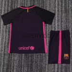 Camiseta Barcelona Segunda Equipación Retro 2016/17 Negro Niño Kit
