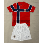 Camiseta Noruega Primera Equipación Mundial 2026 Rojo/Azul Niño Kit