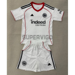 Camiseta Eintracht Fráncfort Segunda Equipación 2025/2026 Blanco Niño Kit