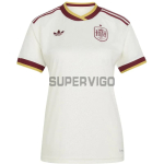 Camiseta España Segunda Equipación Mundial 2026 Blanco/Rojo Mujer