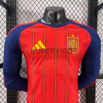 Camiseta España Primera Equipación Mundial 2026 ML Rojo/Azul (EDICIÓN JUGADOR)