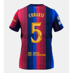 Camiseta CUBARSÍ  5 Barcelona Primera Equipación 2026/2027 Rojo/Azul con Parche UCL