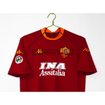 Camiseta AS Roma 2000/01 Primera Equipación Retro Rojo