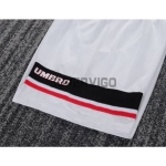 Camiseta Manchester United Segunda Equipación Retro 1998/99 Blanco Niño Kit