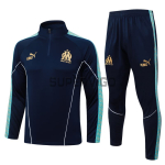 Sudadera De Entrenamiento Olympique Marsella 2025/2026 Kit Azul Marino/Turquesa