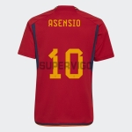 Camiseta Asensio 10 España Primera Equipación 2022 Mundial