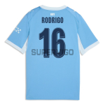 Camiseta RODRIGO 16 Manchester City Primera Equipación 2026/2027 Azul/Blanco UCL