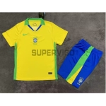 Camiseta Brasil Primera Equipación 2025 Amarillo Niño Kit