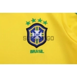 Camiseta Brasil Primera Equipación Retro 1998 ML Amarillo Niño Kit