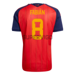 Camiseta Fabián 8 España Primera Equipación 2026 Rojo/Azul
