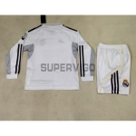 Camiseta Real Madrid Primera Equipación 2025/2026 ML Blanco Niño Kit