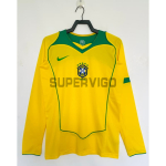 Camiseta Brasil Primera Equipación Retro 2004 ML Amarillo