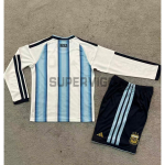 Camiseta Argentina Primera Equipación Mundial 2026 ML Azul/Blanco Niño Kit