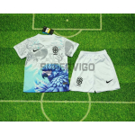 Camiseta Brasil 2026 Edición Especial con Estampado de Loro Blanco/Azul Niño Kit