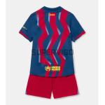Camiseta Barcelona Cuarta Equipación 2025/2026 Azul/Rojo Niño Kit
