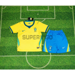 Camiseta Brasil Primera Equipación Mundial 2026 Amarillo Niño Kit
