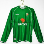 Camiseta Irland Primera Equipación Retro 2002 ML Verde