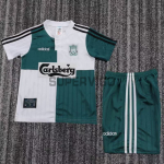 Camiseta Liverpool Segunda Equipación Retro 1995/96 Blanco/Verde Niño Kit