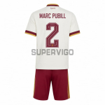 Camiseta Marc Pubill 2 España Segunda Equipación Mundial 2026 Blanco/Rojo Niño Kit