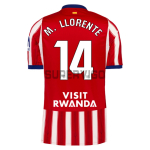 Camiseta M. LLORENTE 14 Atlético de Madrid Primera Equipación 2026/2027 Rojo/Blanco La Liga