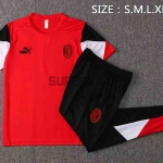 Camiseta De Entrenamiento AC Milan 2021/2022 Rojo Manga Blanco/Negro
