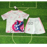 Camiseta Japón 2026 Edición Especial con Estampado de Búho Blanco/Rosa Niño Kit