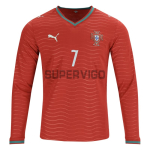 Camiseta Ronaldo 7 Portugal Primera Equipación 2026 ML Rojo