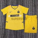 Camiseta Inter de Milan Tercera Equipación Retro 2002/03 Amarillo Niño Kit