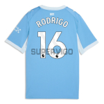 Camiseta RODRIGO 16 Manchester City Primera Equipación 2026/2027 Azul/Blanco Premier League