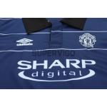 Camiseta Manchester United Segunda Equipación Retro 1999/00 Azul Oscuro Niño Kit