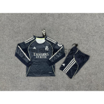 Camiseta Real Madrid Segunda Equipación 2025/2026 ML Azul Marino Niño Kit con Parche HP