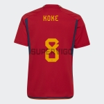 Camiseta Koke 8 España Primera Equipación 2022 Mundial