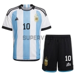 Maillot Messi 10 Argentine 2022 Domicile Enfant 3 Étoiles (PLAYER EDITION)
