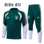 Sudadera de Entrenamiento Italia 2026 Niño Kit Verde Oscuro