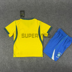 Camiseta Brasil Primera Equipación Mundial 2026 Amarillo Niño Kit
